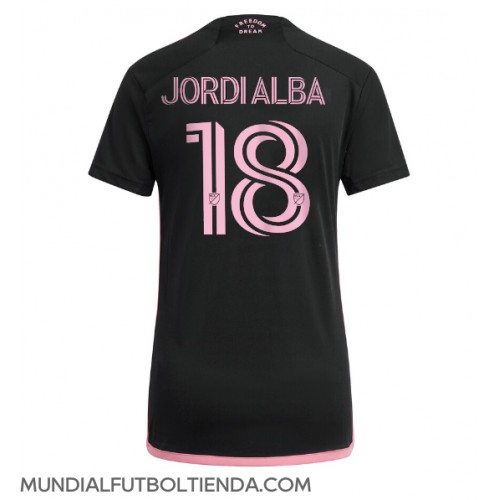 Camiseta Inter Miami Jordi Alba #18 Segunda Equipación Replica 2024-25 para mujer mangas cortas
